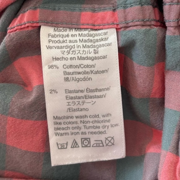 J. Crew Mercantile Flex Men's Size XL Shirt Button Down Pink/Teal Checkered - Picture 4 of 5